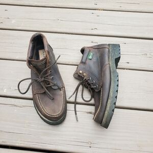Vintage 90s y2k Eastland Brown Oiled‎ Leather Moc Toe Lace-up Boots Men's 9
